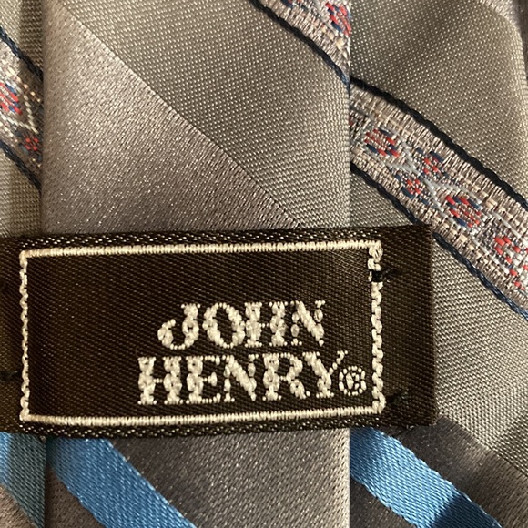 John Henry Blue and Grey Tie - Picture 3 of 3